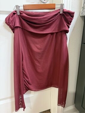 Target Women's Off-Shoulder Draped Top - Mauve
